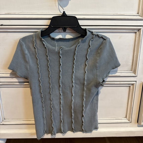 Blue Ruffled Women's Top - Picture 3 of 3